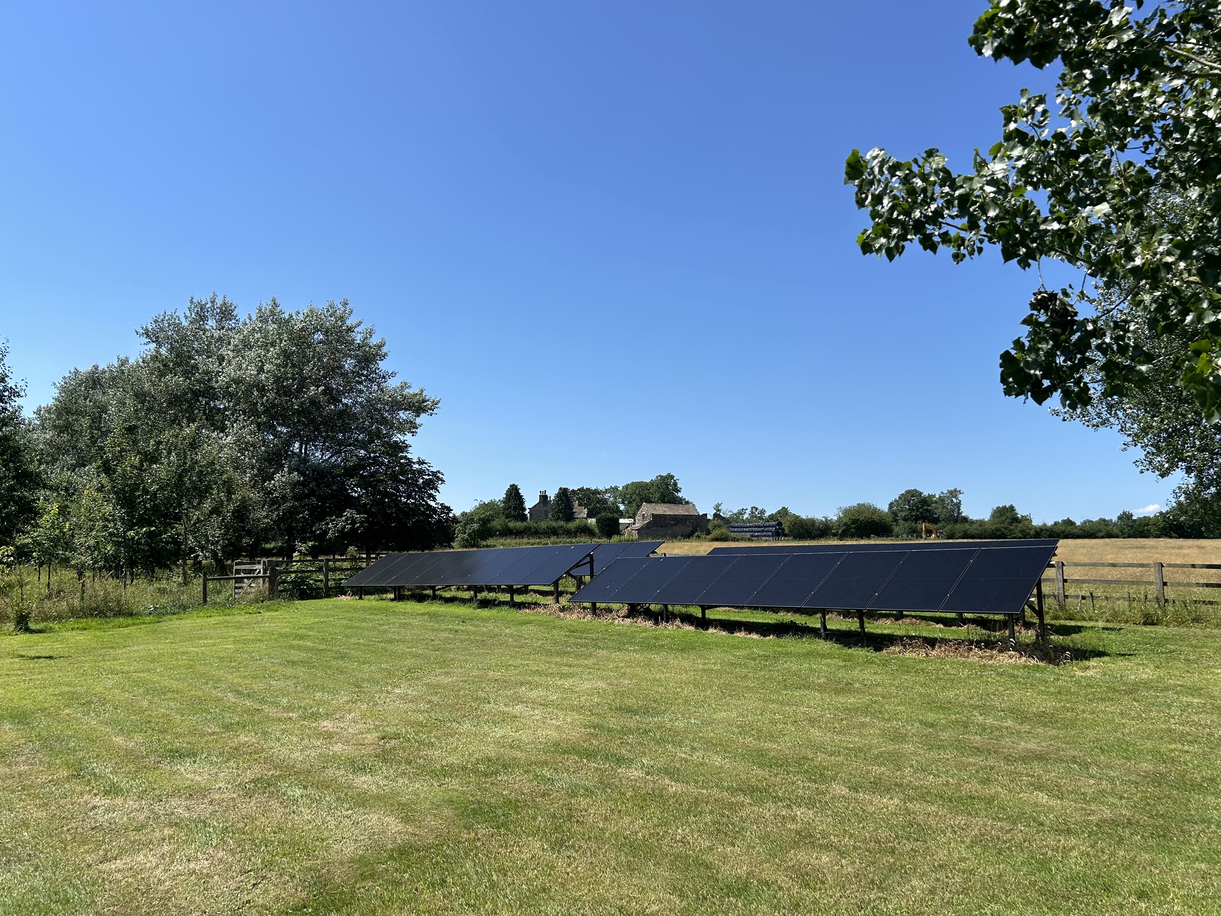 Ground-mounted solar panel installation by Renewable Specialists
