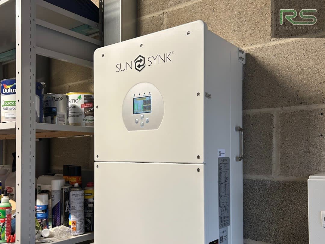 Sunsynk hybrid inverter installed by Renewable Specialists