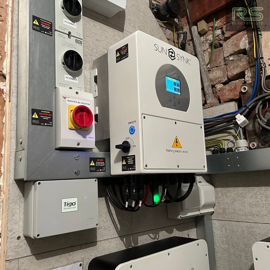 Sunsynk inverter and system controls installed at Otley Road