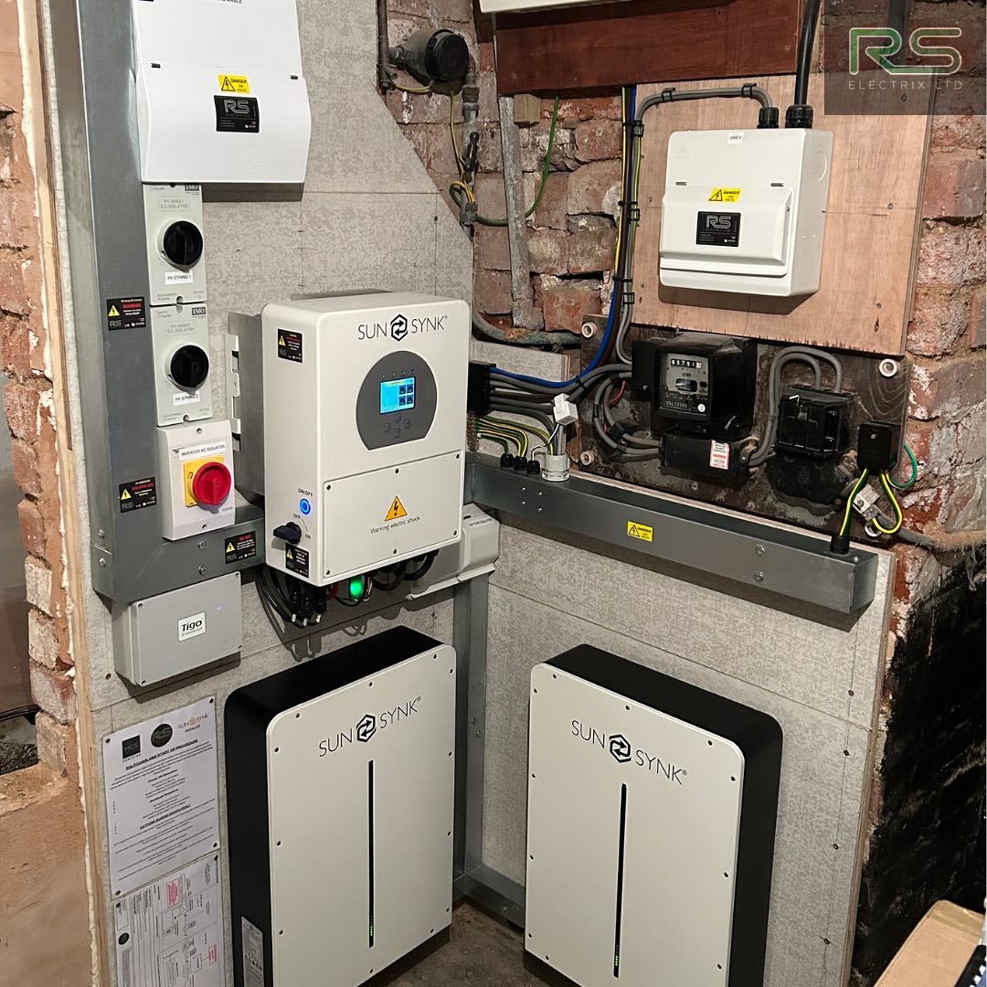 Otley Road solar inverter and battery equipment installation