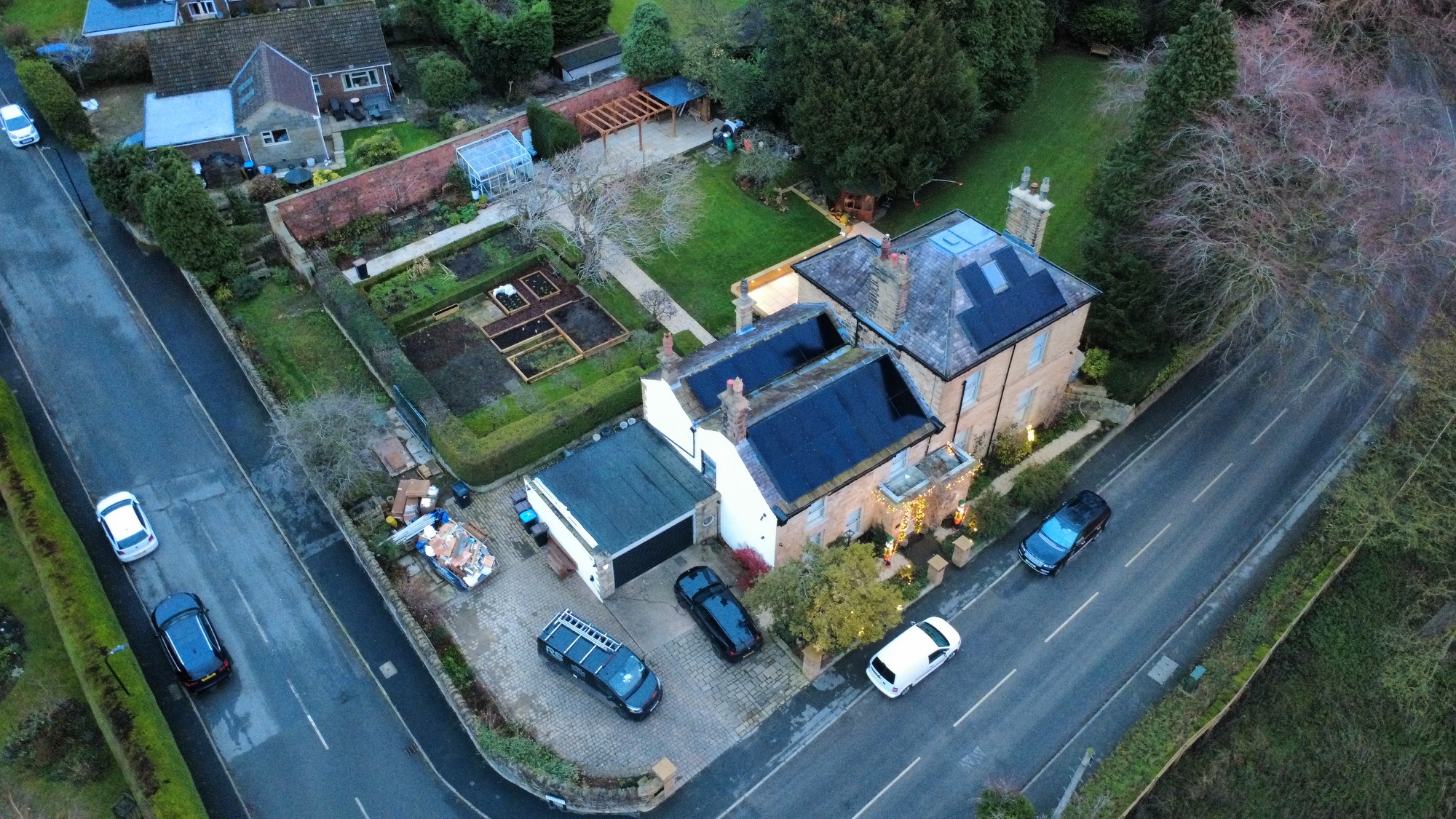 Large residential solar panel installation on Rossett Green Lane in Harrogate
